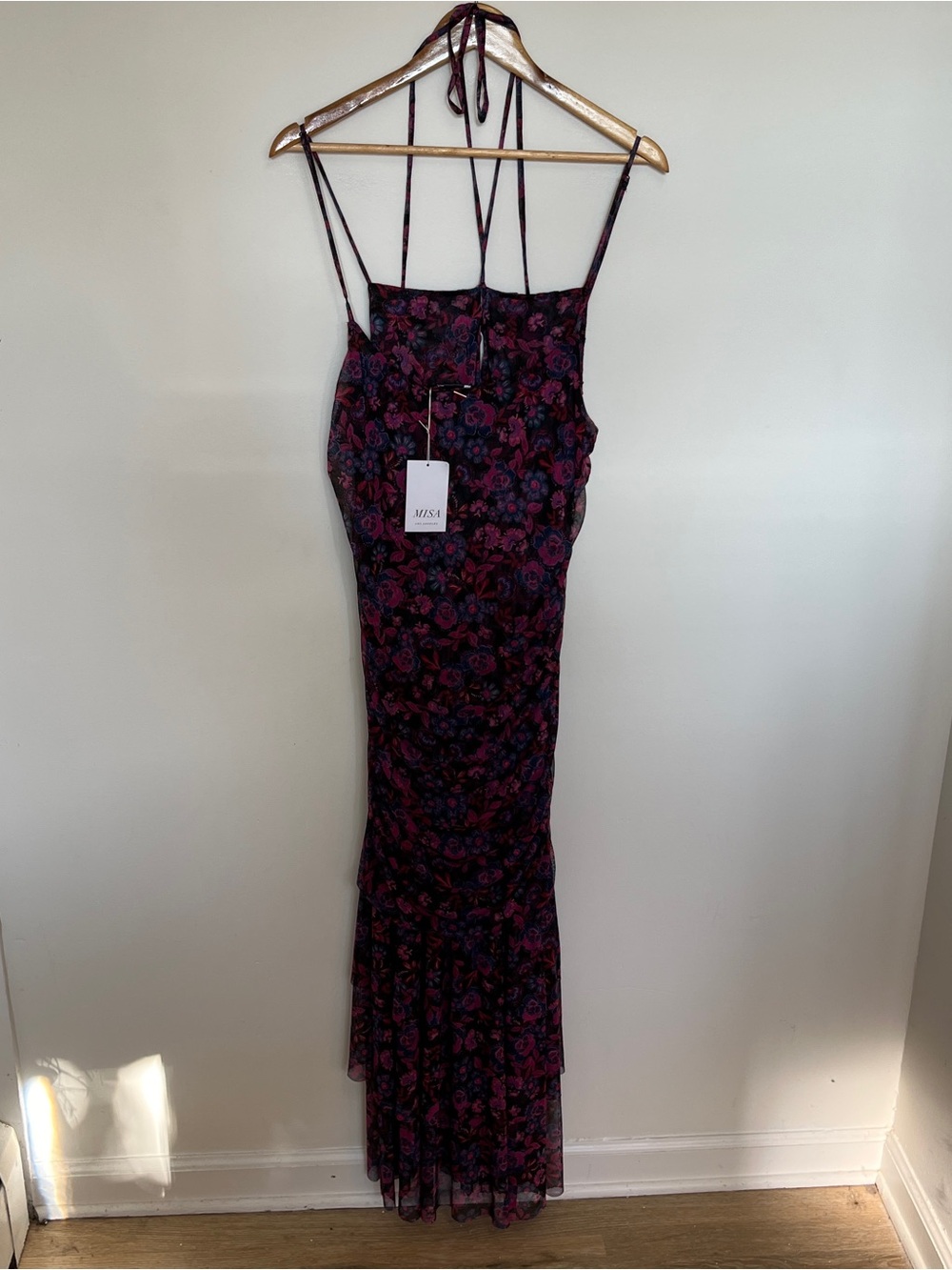 MISA Los Angeles Women's Nicola Shirred Floral Midi-Dress Size XL NWT - Picture 7 of 7